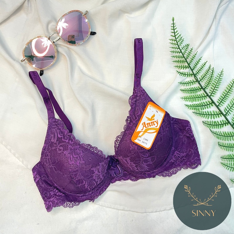 Áo ngực ren quả nhỏ cúp A, áo lót Thái Lan có gọng, nội y mút mỏng Anny 2389, Sinny