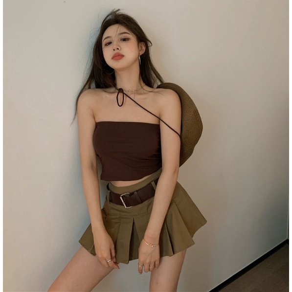 Váy Nữ Ngắn Lưng Cao Xếp Li Thời Trang Mùa Hè