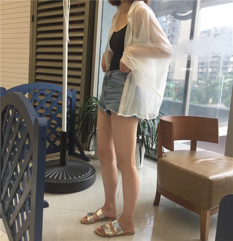 Áo Khoác Cardigan Vải Voan Mỏng Dáng Rộng Thời Trang Hàn Quốc 2018 Cho Nữ