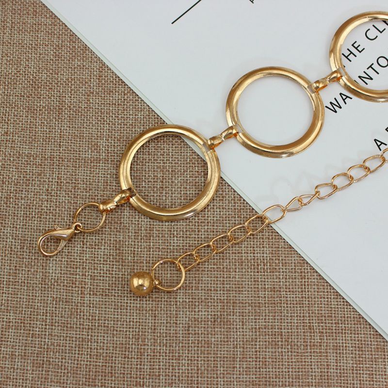 Thắt lưng nữ khóa kim loại tròn thời trang