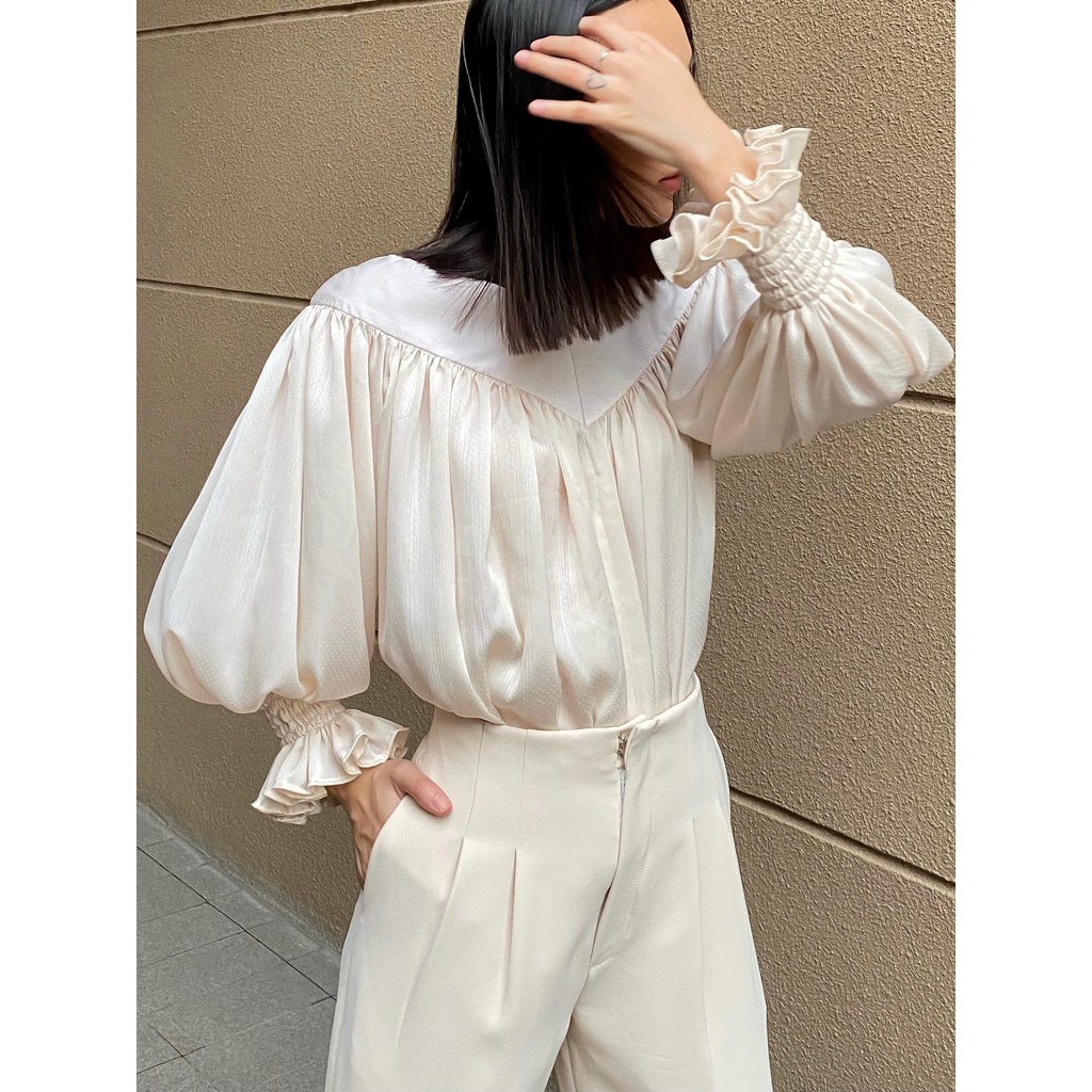 Quần Ống Rộng Dáng Suông Màu Kem EDINI - Q168 | BigBuy360 - bigbuy360.vn