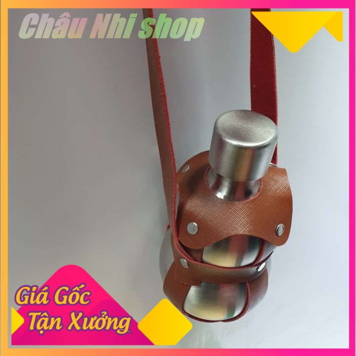 Bình hồ lô 1.6 lít Inox có bao da lủng
