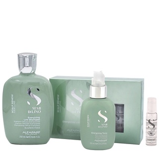 Combo gội xịt và tinh chất chống rụng tóc ALFAPARF SEMI LINO SCALP RENEW ENGERGIZING 250ml/125ml/12x10ml