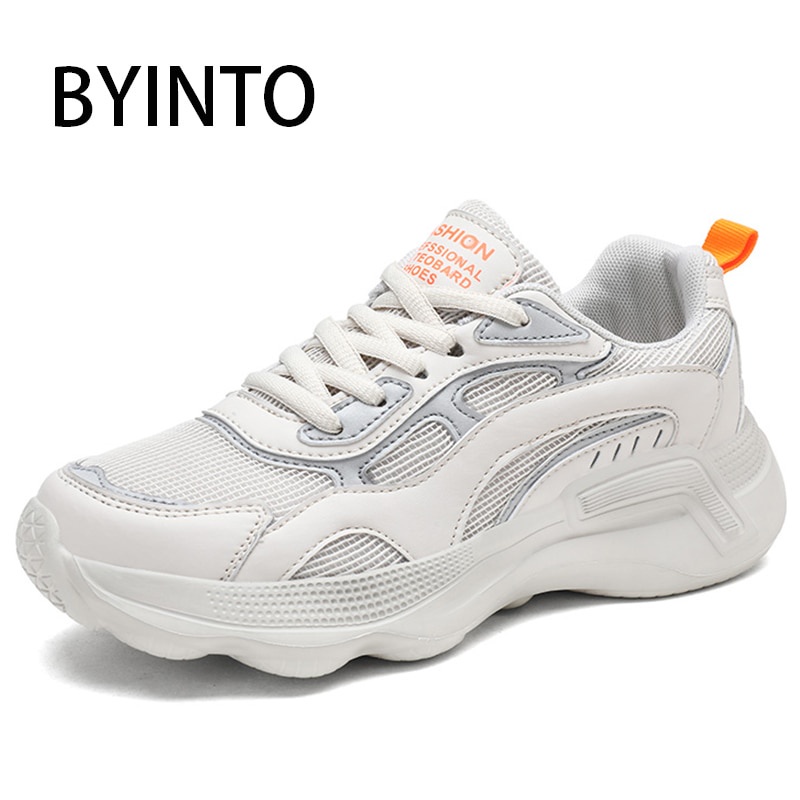 Giày thể thao tennis đế dày thoáng khí thời trang mùa thu 2021 cỡ 35-41 màu be/ đen/ trắng cho nữ