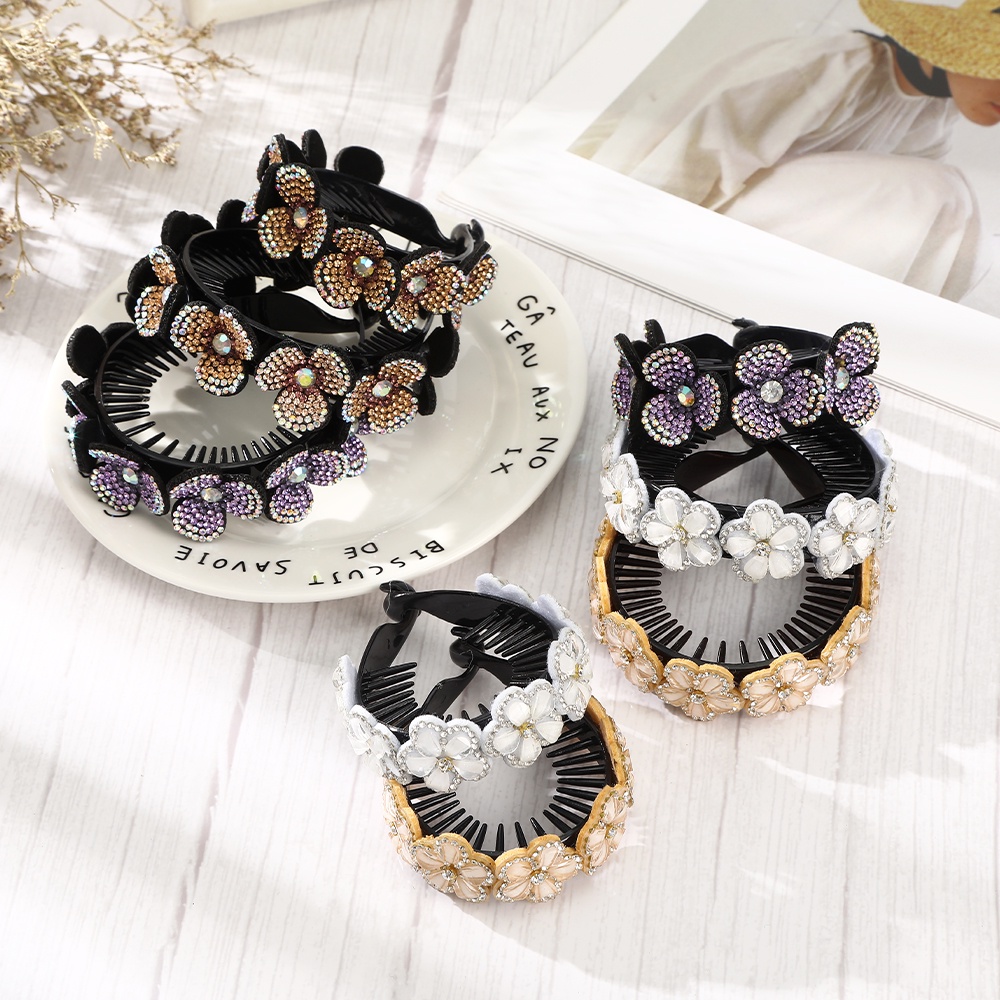 Haimeikang Phụ kiện kẹp tóc hình hoa đính đá phong cách Hàn Quốc cho nữ