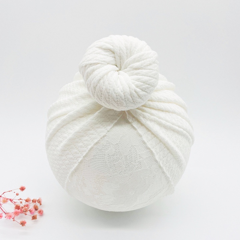 Mũ turban thắt nơ lớn co giãn mềm mại dễ thương cho bé