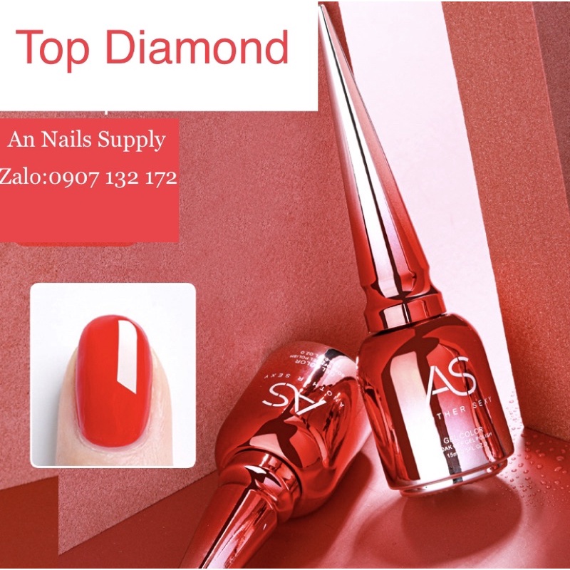 Top Coat Kim Cương AS , Top Gel Phủ Bóng Cường Lực