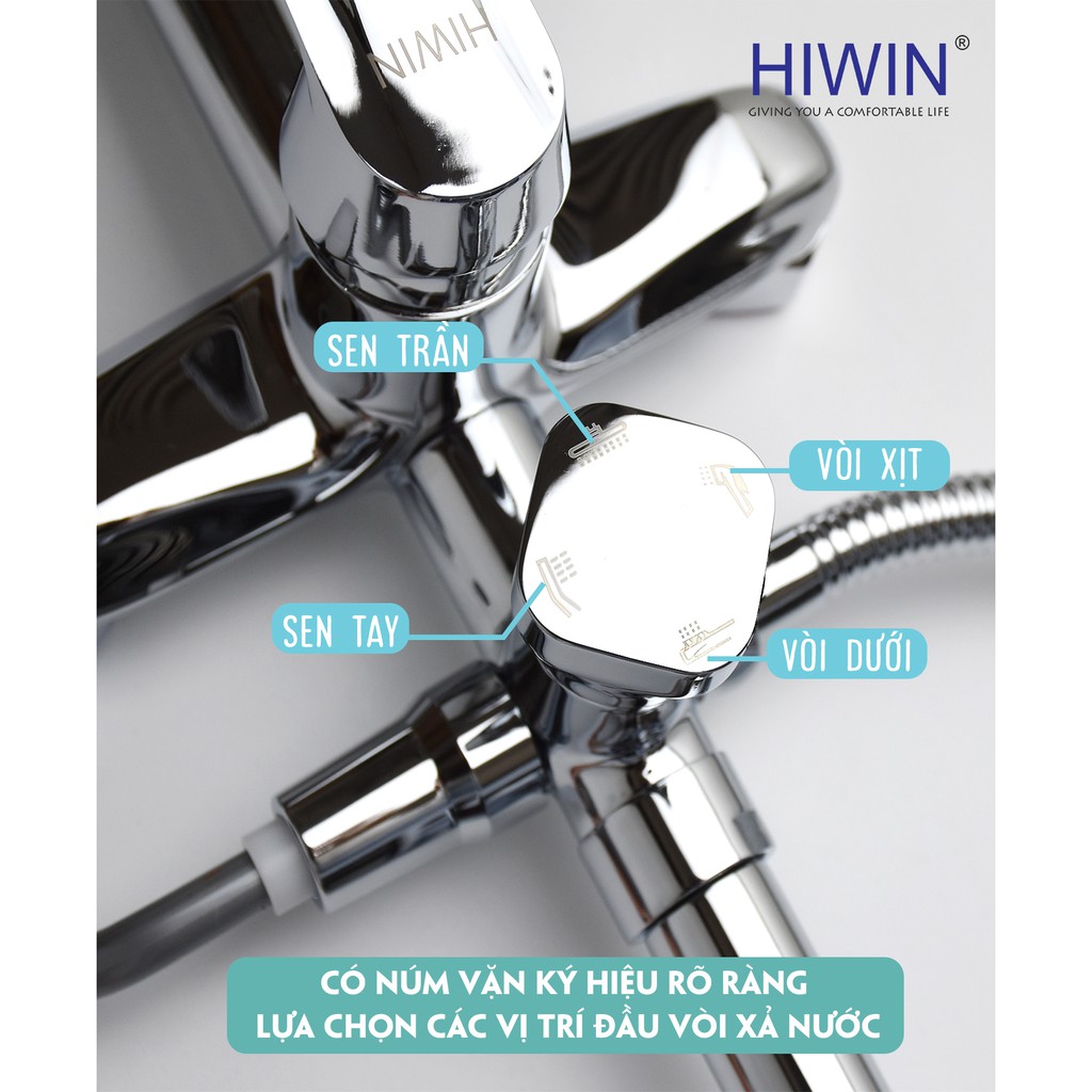 Bộ sen vòi đa năng 5 món cao cấp sáng bóng Hiwin KF-106