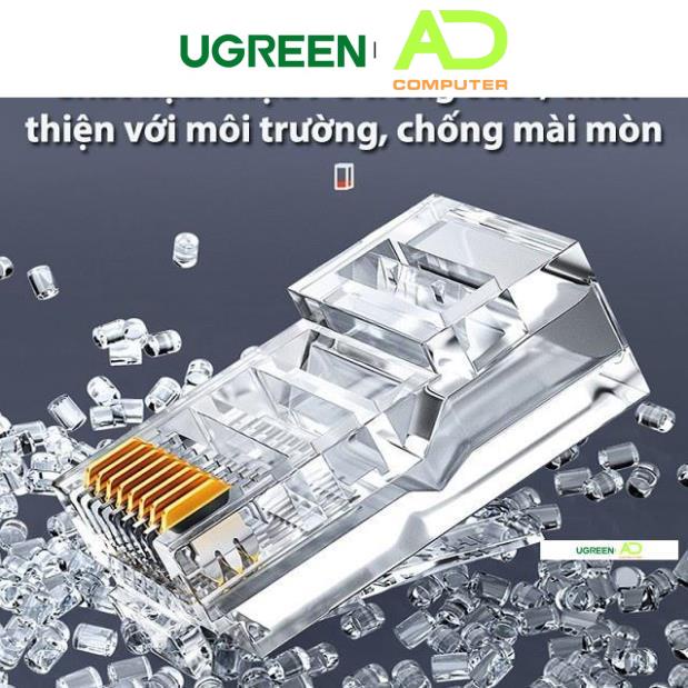 Đầu bấm hạt mạng Cat 6 trong suốt UGREEN NW120
