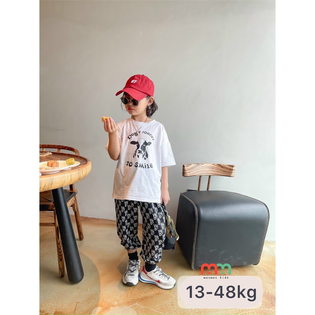 Set thể thao bé gái size đại cá tính thun cotton cao cấp mềm mịn mát, thấm hút tốt cho bé 30kg đến 42kg