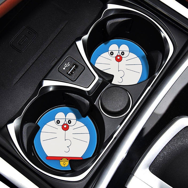 Car Water Cup Mat General Creative Cute Storage Pad Car Coaster Doraemon Decoration Office All Products jBKE