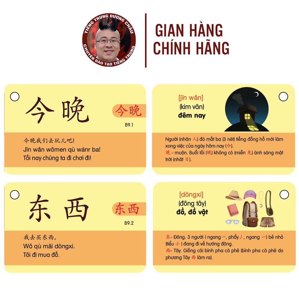 Flashcard Tiếng Trung 12 - Thẻ Học Từ Vựng Tiếng Trung - Phạm Dương Châu (Phiên bản có hình ảnh)