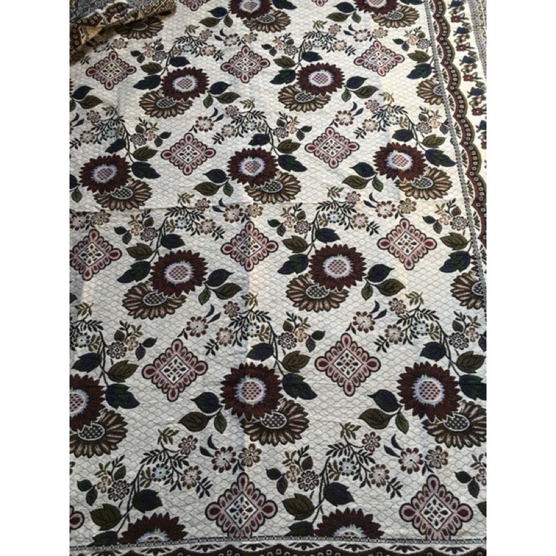 Thảm Thổ Cẩm vintage 1,8m x 2,3m hoa hướng dương