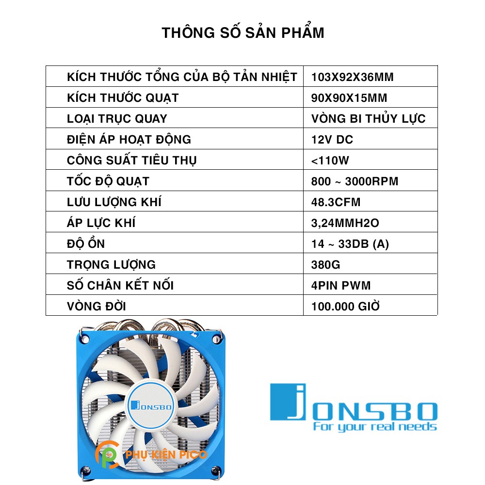 Fan CPU Jonsbo HP 400 - Quạt tản nhiệt CPU ITX topdown Jonsbo HP400 chính hãng - Tản nhiệt low profile Jonsbo HP-400