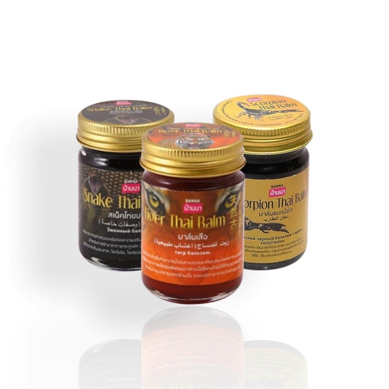 Dầu Cù Là Cao Hổ/Rắn/Bò Cạp Xoa Bóp Giảm Đau Thai Balm Banna 50g Thái Lan
