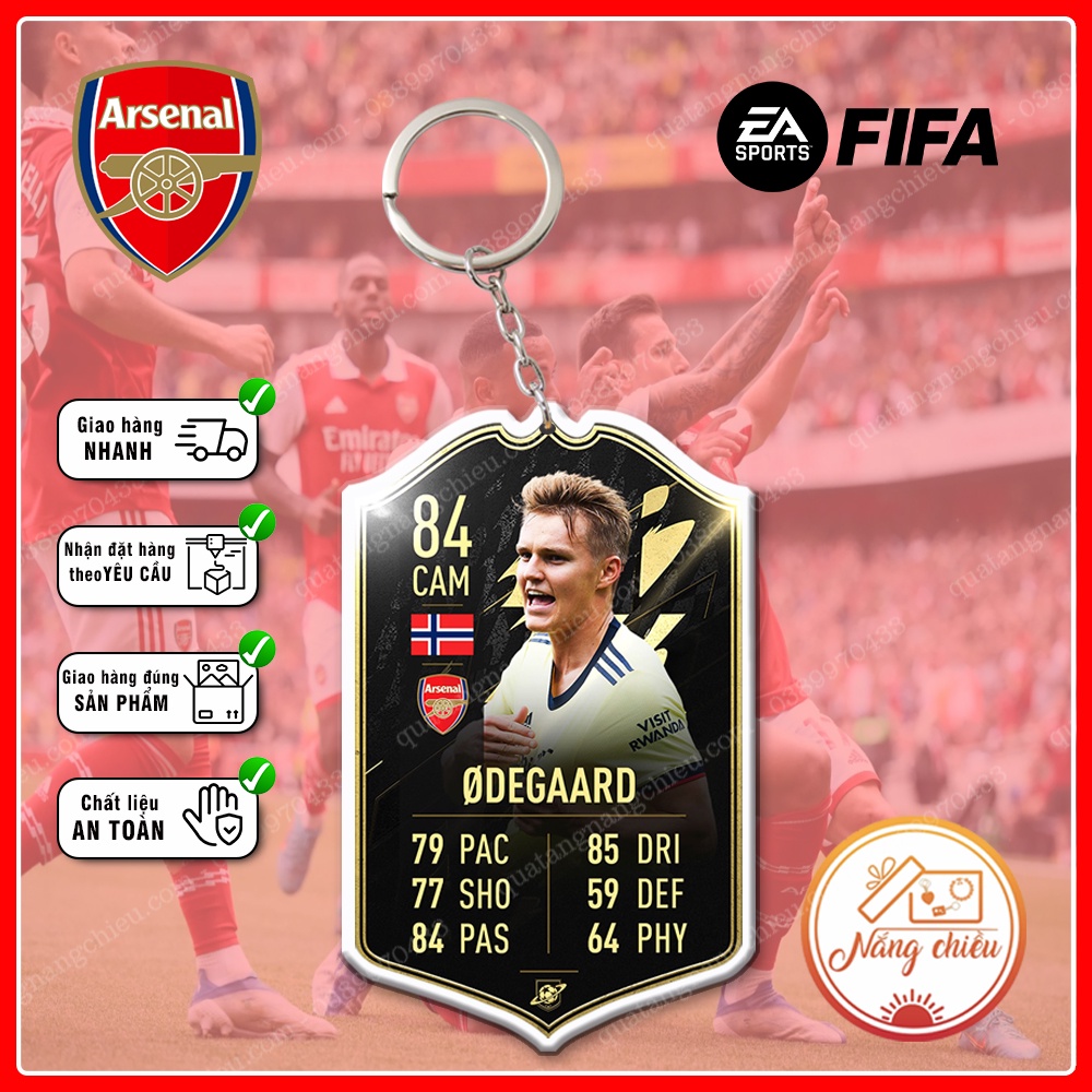 Móc Khóa Martin Ødegaard, CLB bóng đá Arsenal☘️MÓC KHÓA THẺ CẦU THỦ☘️