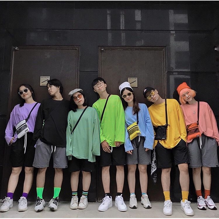 Áo thun dài tay trơn  Basic  phông Unisex nam nữ tee oversize form rộng pull Ulzzang Streetwear thu đông vải mềm