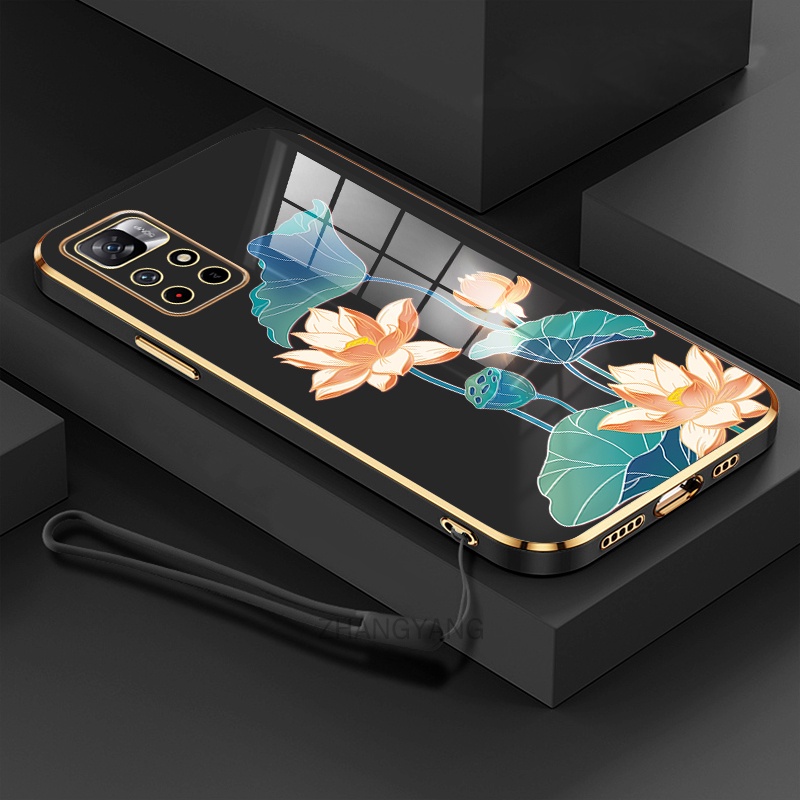 ốp lưng Redmi note 11 Redmi note 11s Redmi note 11 pro Ốp Điện Thoại TPU Dẻo Mạ Màu Họa Tiết Hoa Sen Sang Trọng