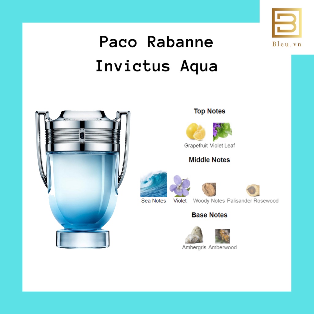 Mẫu dùng thử nước hoa nam Paco Rabanne Invictus Aqua - Invictus Victory - Invictus Platinum