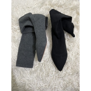 Bốt đùi len mũi nhọn đế bệt (hàng cao cấp ) (sale)