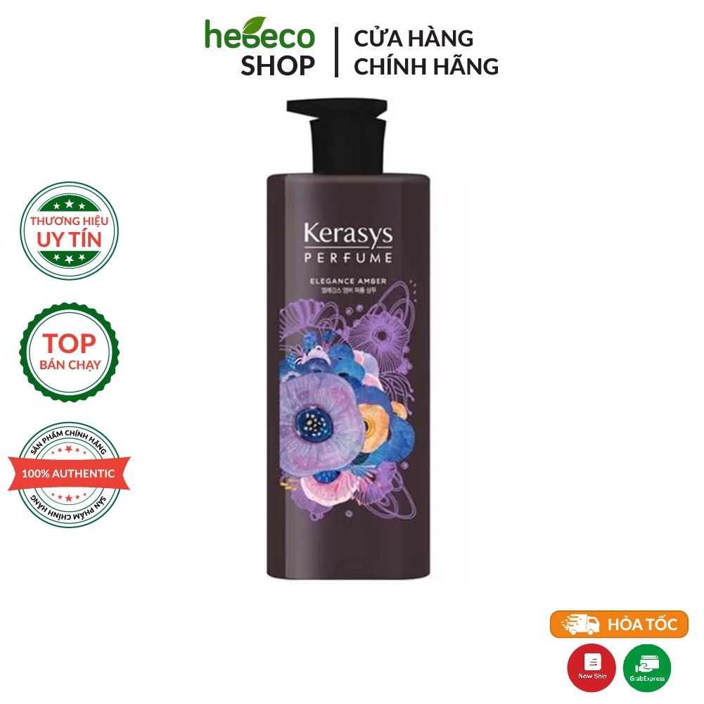 Dầu gội nước hoa cao cấp bổ sung dưỡng chất và giảm gãy rụng cho tóc KERASYS ELEGANCE AMBER 600ml - Hàn Quốc Chính Hãng