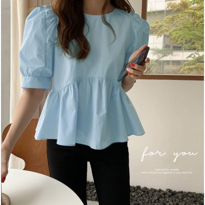 Áo peplum tay phồng xinh sắn