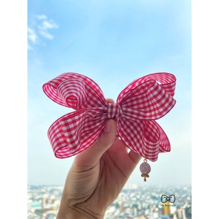 Kẹp tóc handmade caro đính charm xinh xắn A046