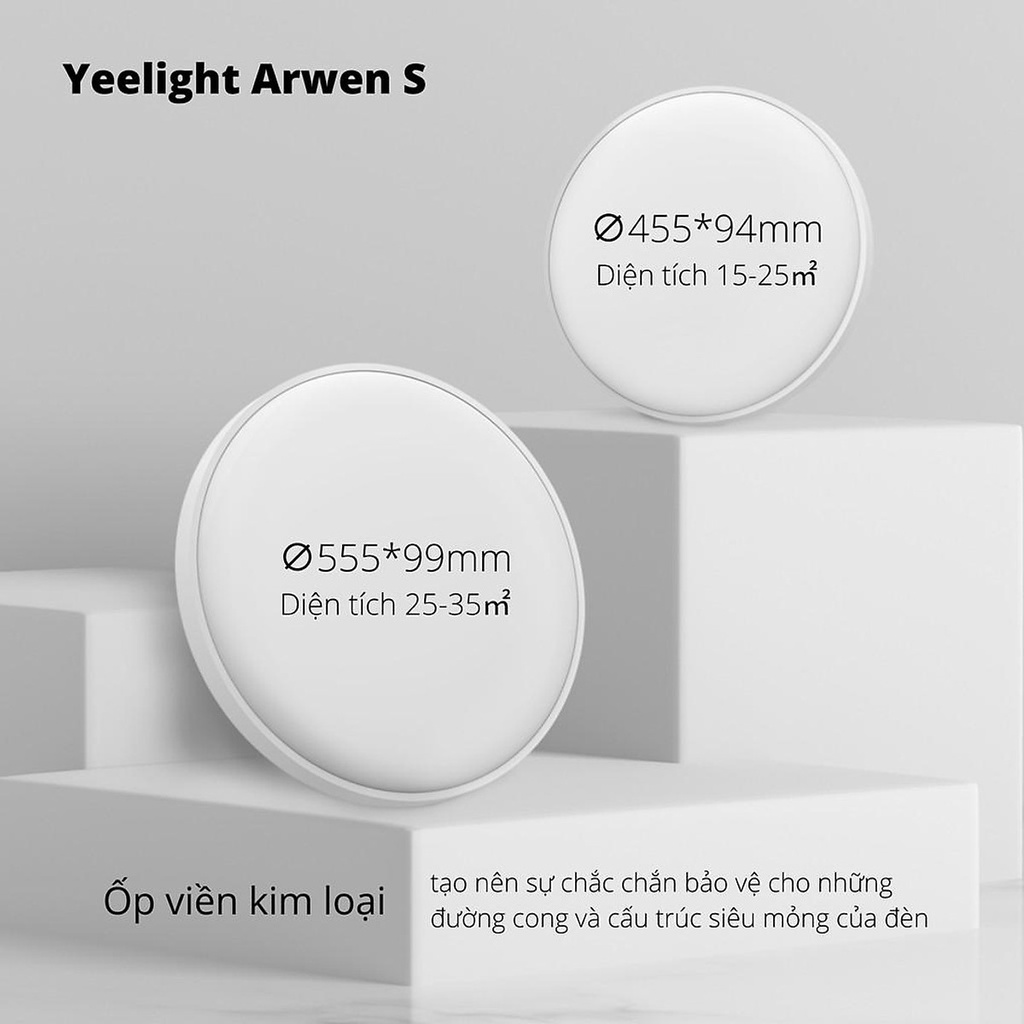 Đèn trần Yeelight Arwen 450S và 550S - LED chính vàng trắng 2700K-6500K, hắt đổi màu RGB, Tương thích HomeKit