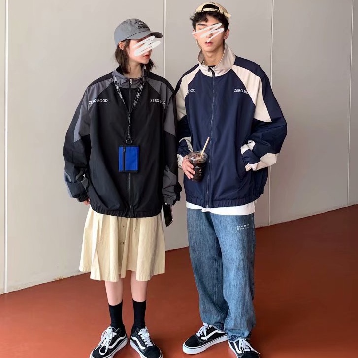 Áo Khoác Thể Thao Dáng Rộng Phong Cách Harajuku Thời Trang Cho Nam Và Nữ