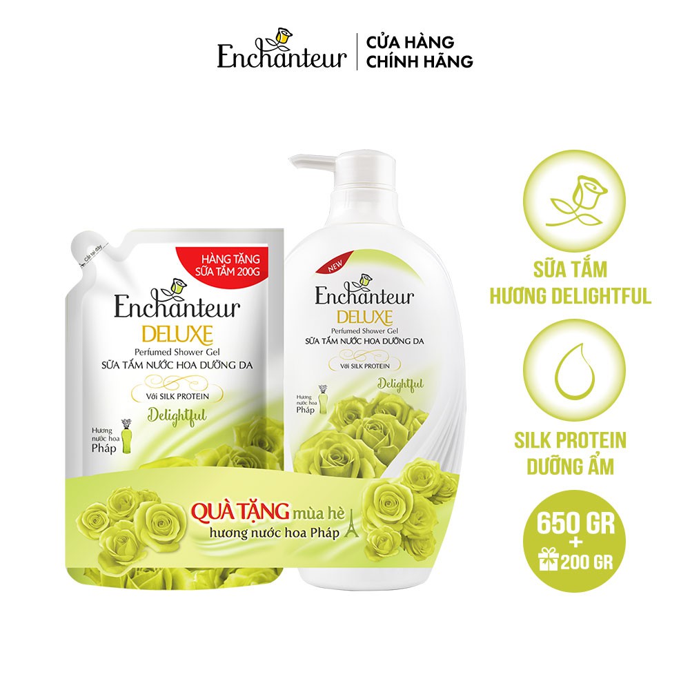 [TẶNG Chai 150g/Túi 450g] Sữa tắm hương nước hoa Pháp Enchanteur Deluxe 650g / 900g -Lưu hương 24H (Tặng mùi ngẫu nhiên) | BigBuy360 - bigbuy360.vn