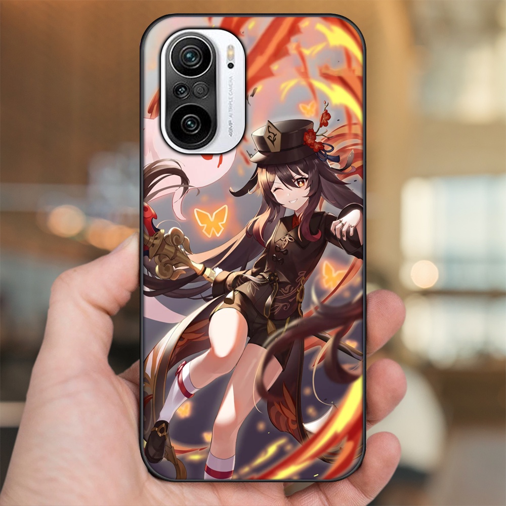 Ốp lưng Xiaomi K40 viền đen in hình Hutao Genshin Impact
