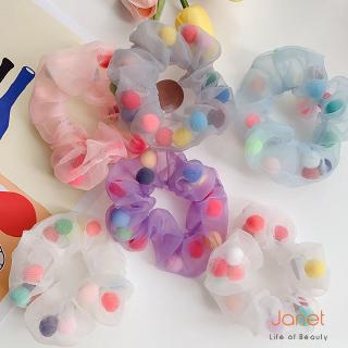 Dây Cột Tóc Cao Su Bọc Vải Chiffon Nhiều Màu Sắc Phong Cách Hàn Quốc JT