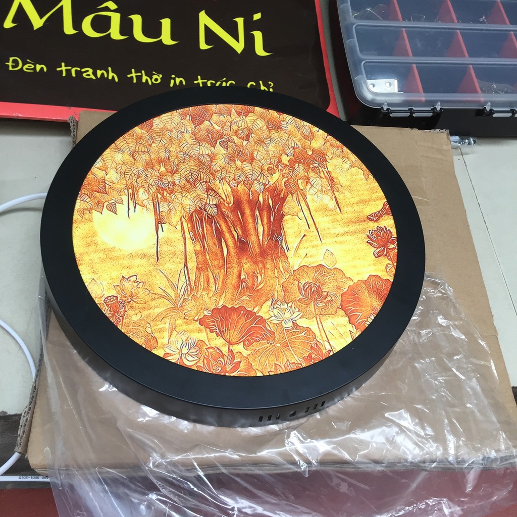 Sx -  Đèn Hào Quang 198, khung sắt, Đường kính 30cm  [ tượng phật bà quan âm