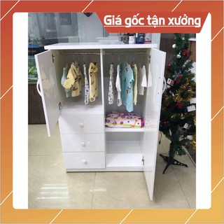 [Chỉ ship HN] Tủ quần áo trẻ em nhựa Đài Loan Cao Cấp cho bé kích thước 1m25*85cm Freeship