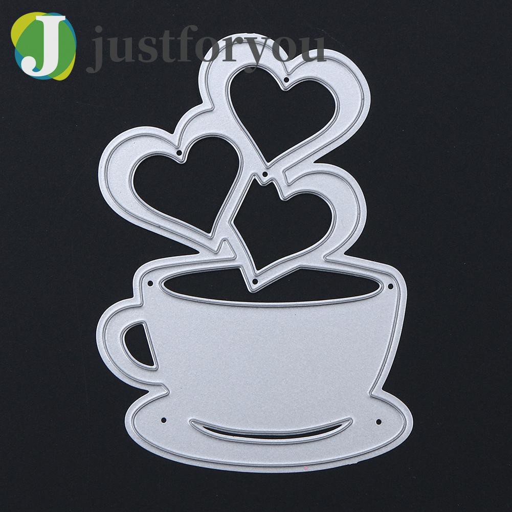 Justforyou2 Love Heart Coffee DIY Metal Scrapbook Craft Embroidery Cutting Die Stencils