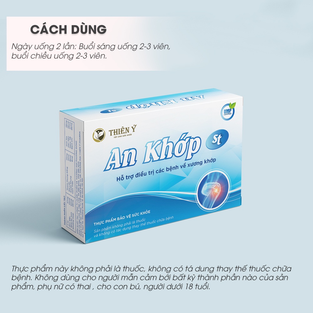 [Mua 4 tặng 1]Viên Uống Hỗ Trợ Xương Khớp An KhớpST TY04 Hộp 3 Vỉ 30 Viên - Thiên Ý