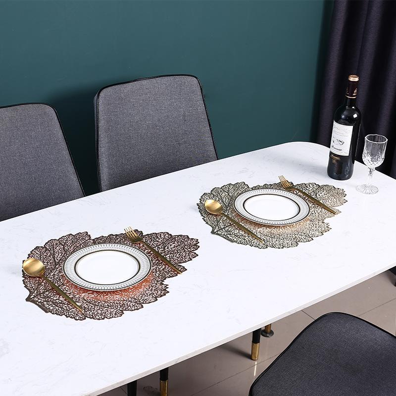 Tấm Lót Cách Nhiệt PVC, Miếng Lót Bàn Ăn Hình Chiếc Lá, Thảm Trải Bàn Ăn Gia Đình, Nhà Hàng  - Maydecor