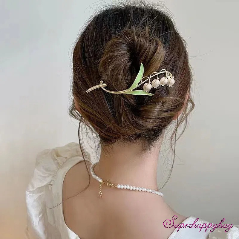 Kẹp Tóc Hình Hoa Tulip Ngọt Ngào Không Trơn Cho Nữ