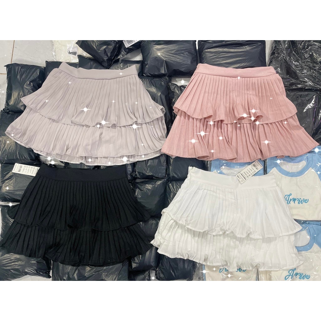 CHÂN VÁY DẬP NHỎ HAI TẦNG XOÈ XINH LẮM V5