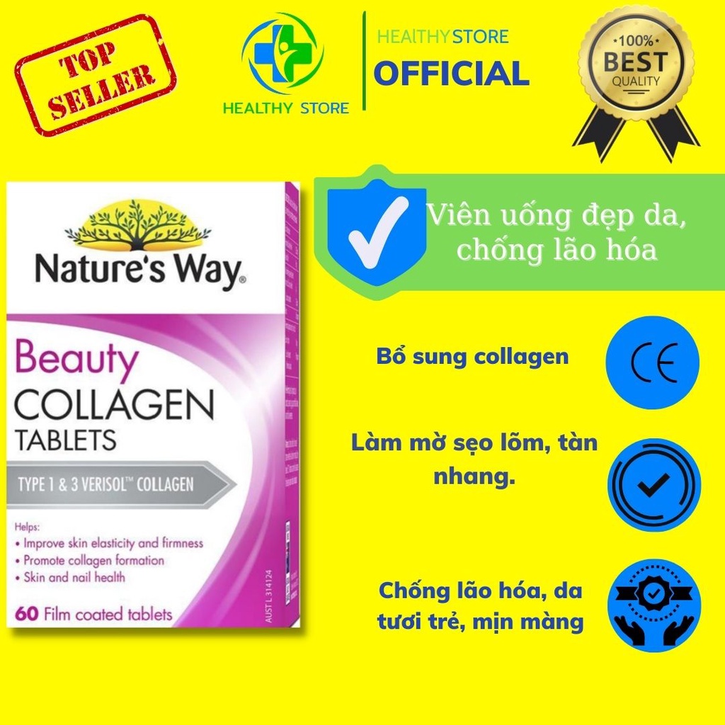Viên uống đẹp da Nature's Way Beauty Collagen Booster Nature's Way 60 viên
