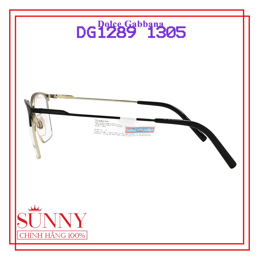 Gọng kính nam nữ chính hãng Dolce & Gabbana DG1289 1305 màu sắc thời trang, thiết kế dễ đeo bảo vệ mắt
