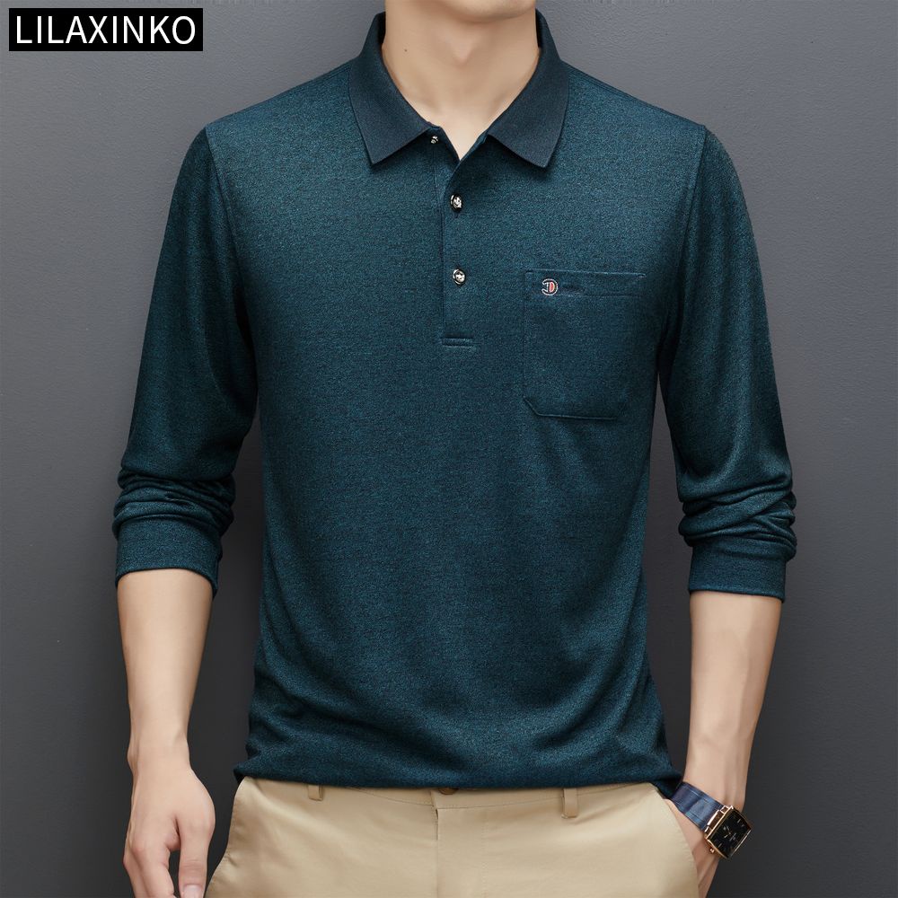 Áo Thun Polo Tay Dài Vải Cotton 3 Màu Thời Trang Thu Đông Cho Nam