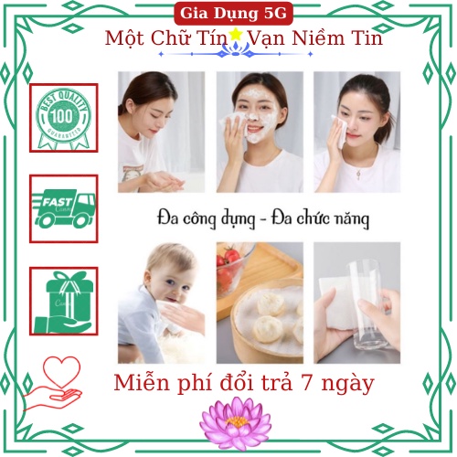 Giấy lau mặt khô cuộn túi rút màu hồng chất cotton dùng 1 Lần, khăn khô cuộn giấy tẩy trang siêu dai