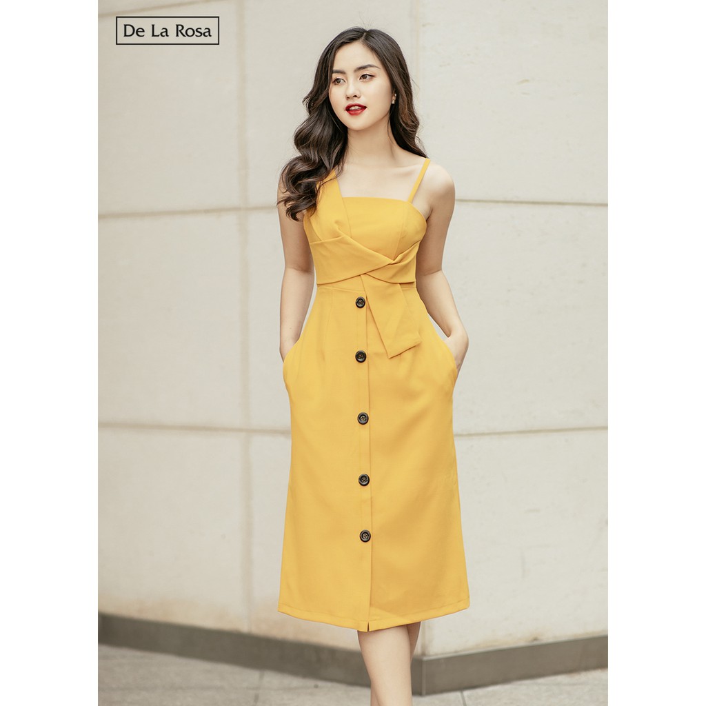Đầm váy 2 dây dáng suông nơ lớn thiết kế dự tiệc sang trọng - De La Rosa | BigBuy360 - bigbuy360.vn