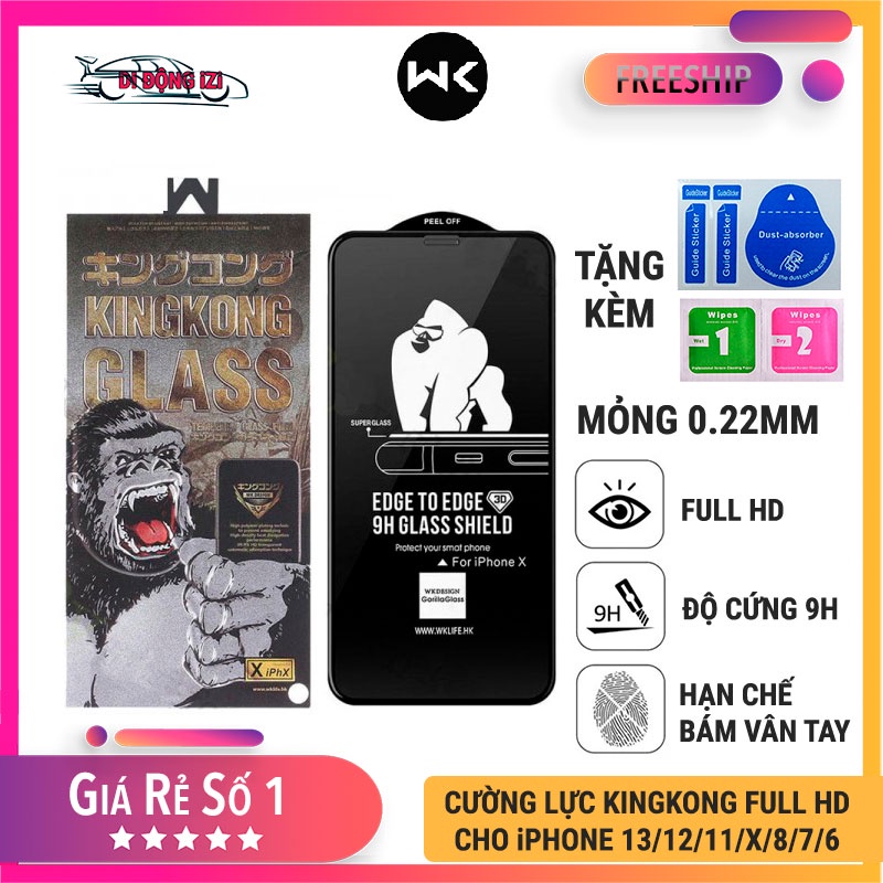 Kính Cường Lực King Kong Cho iPhone 14 13 12 11 Mini Pro ProMax XsMax Xs X