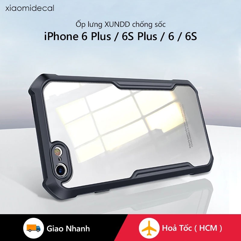 Ốp lưng XUNDD iPhone 6 / 6S / 6 Plus / 6S Plus Mặt lưng trong suốt, Viền TPU, Chống sốc