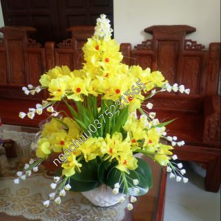 Bộ nguyên liệu hoa đá pha lê 15 cành( k chậu)