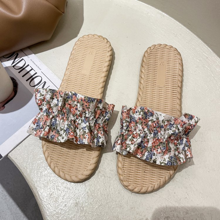 Dép Đế Bệt Mũi Tròn Đính Hoa Thời Trang Dành Cho Nữ | BigBuy360 - bigbuy360.vn