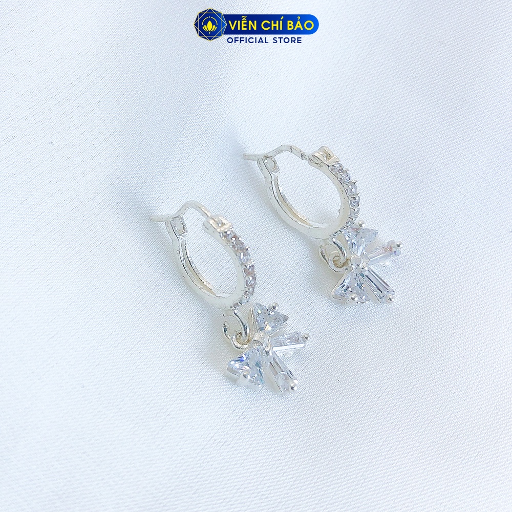 Bông tai bạc nữ Bow Tie chất liệu bạc 925 thời trang phụ kiện trang sức nữ Viễn Chí Bảo B400452