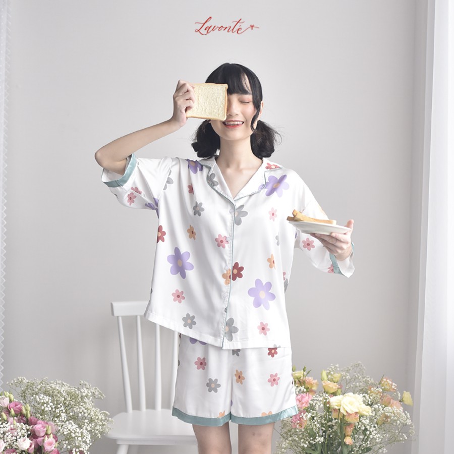 Bộ Ngủ Đáng Yêu Lavonte [MUA 1 TẶNG 1 - Hàng Thiết Kế] Chất liệu Lụa Satin Cao Cấp. | BigBuy360 - bigbuy360.vn